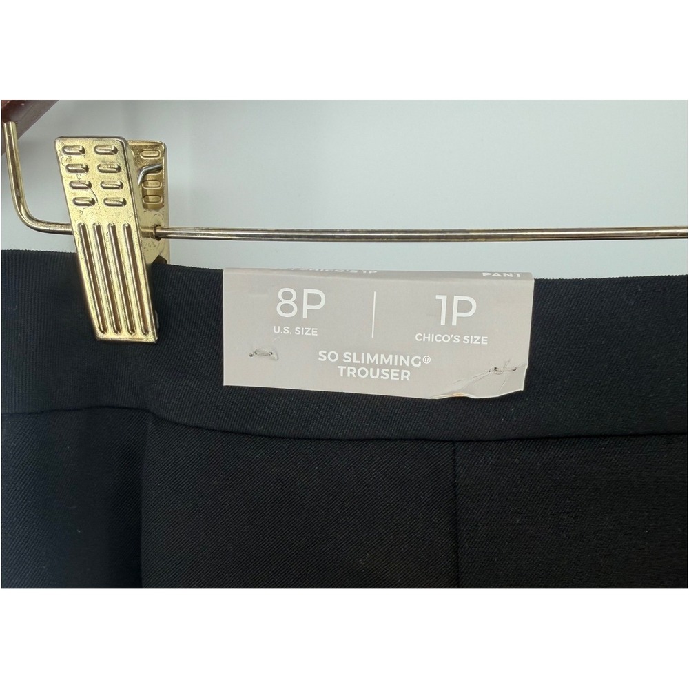 NWT Chicos So Slimming Trouser Pants Black Straight Leg Petite 1P 8P NEW - Picture 5 of 8